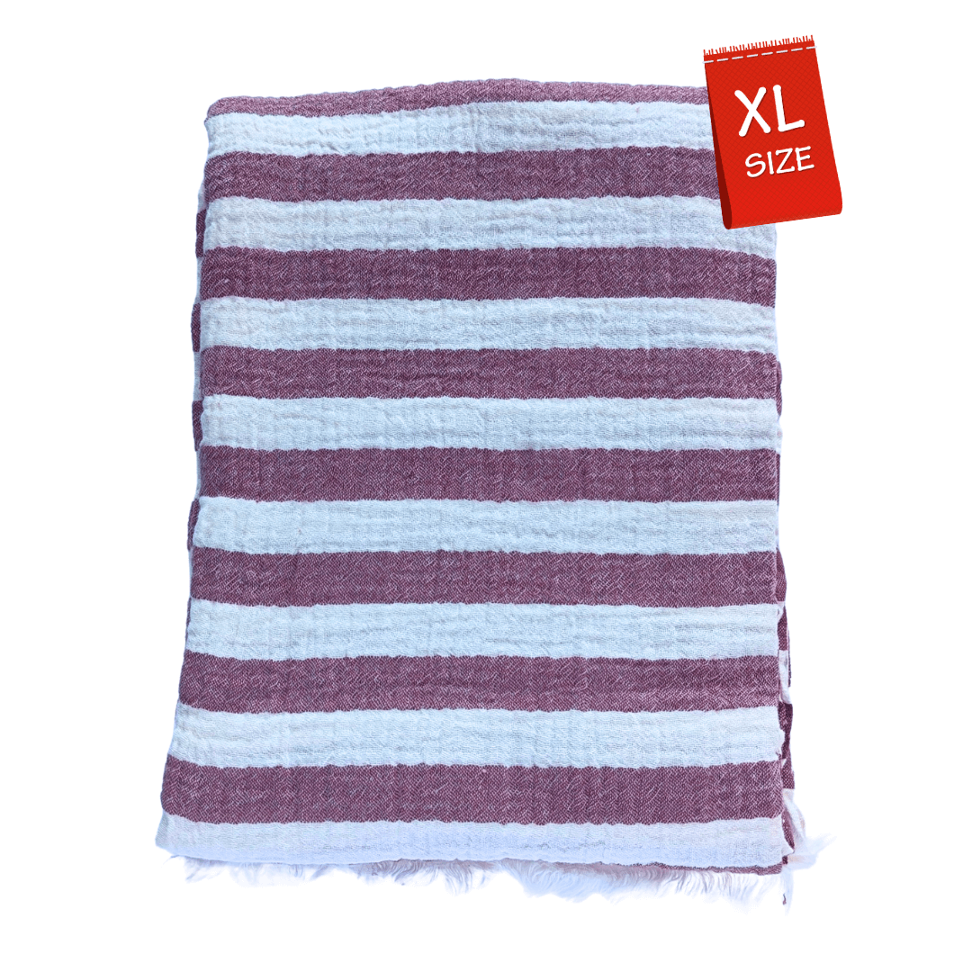 purple and white striped muslin turkish beach towels extra-large oversized 
