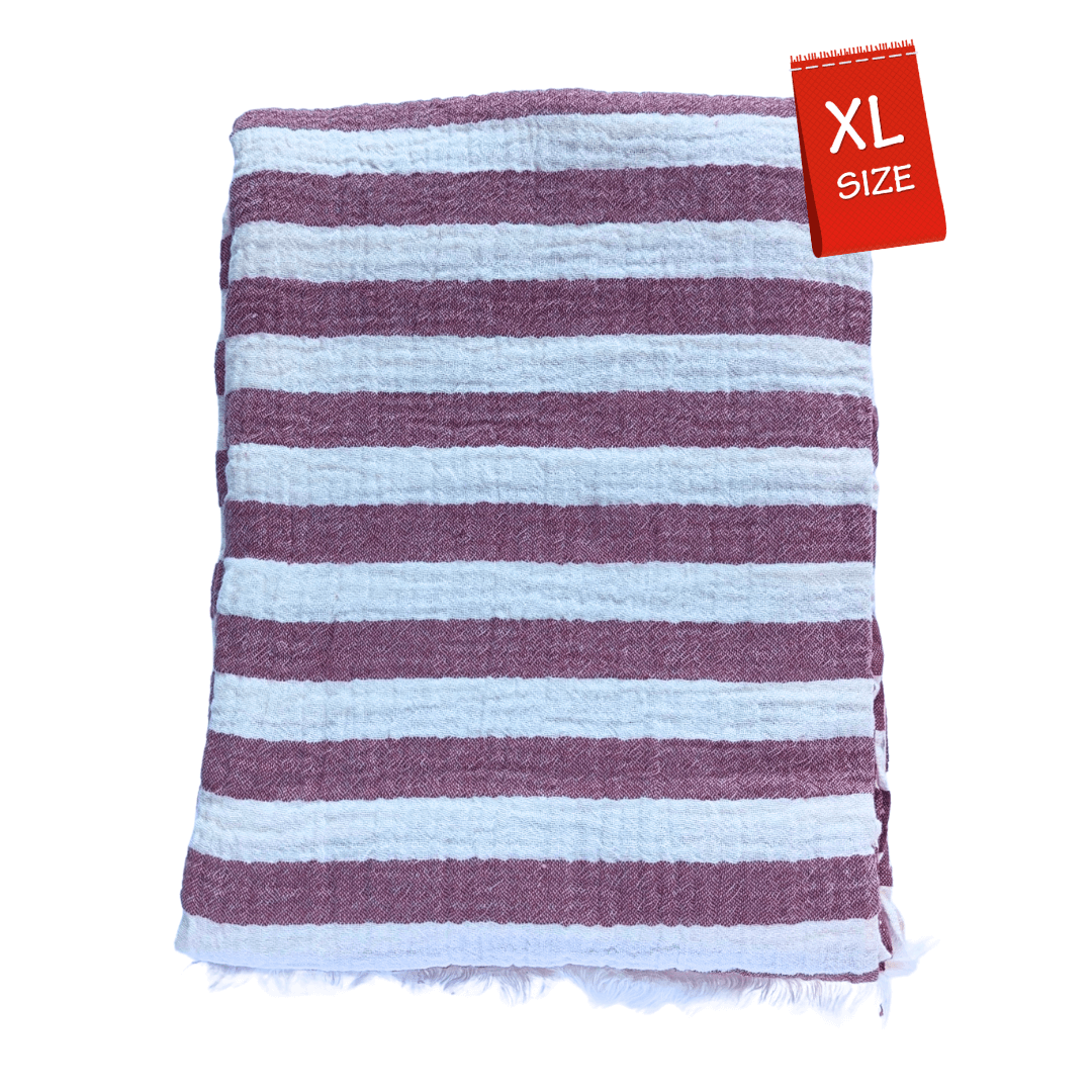 purple and white striped muslin turkish beach towels extra-large oversized