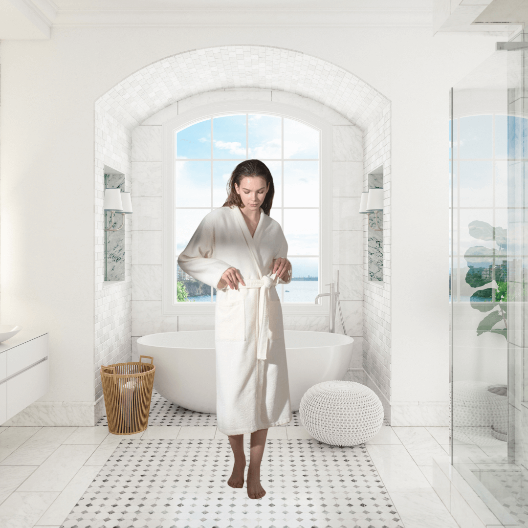 Bathrobe, Ribbed Terry 380gsm Luxury Unisex, Sardes