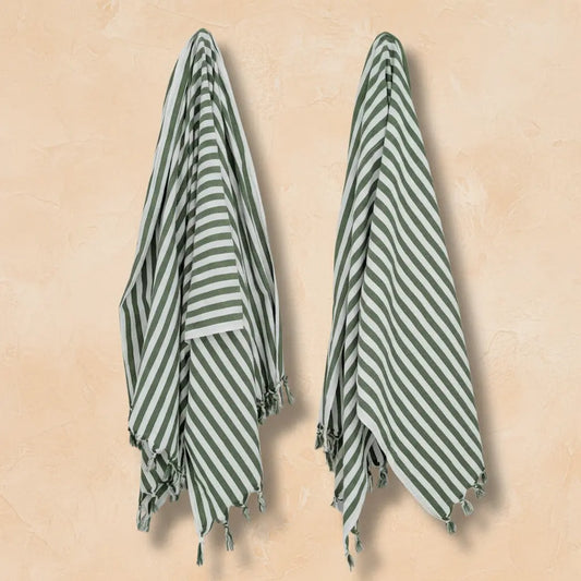 Turkish Towel, Zebra Green