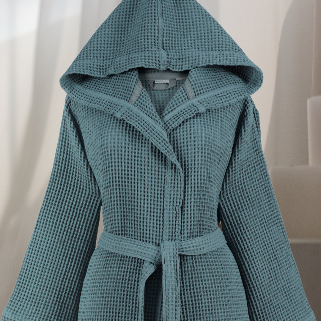 Hooded Bathrobe Waffle 390gsm Luxury, Lento