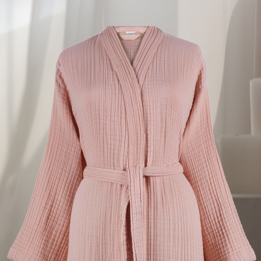 Crinkle Gauze Muslin Bathrobe, Jasper