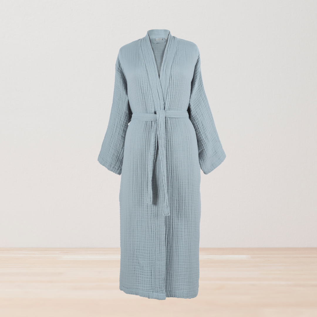 Crinkle Gauze Muslin Bathrobe, Jasper