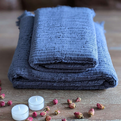 Turkish Bath Towel, Extra Long Loops 500 gsm Luxury, Athena Violet Gray