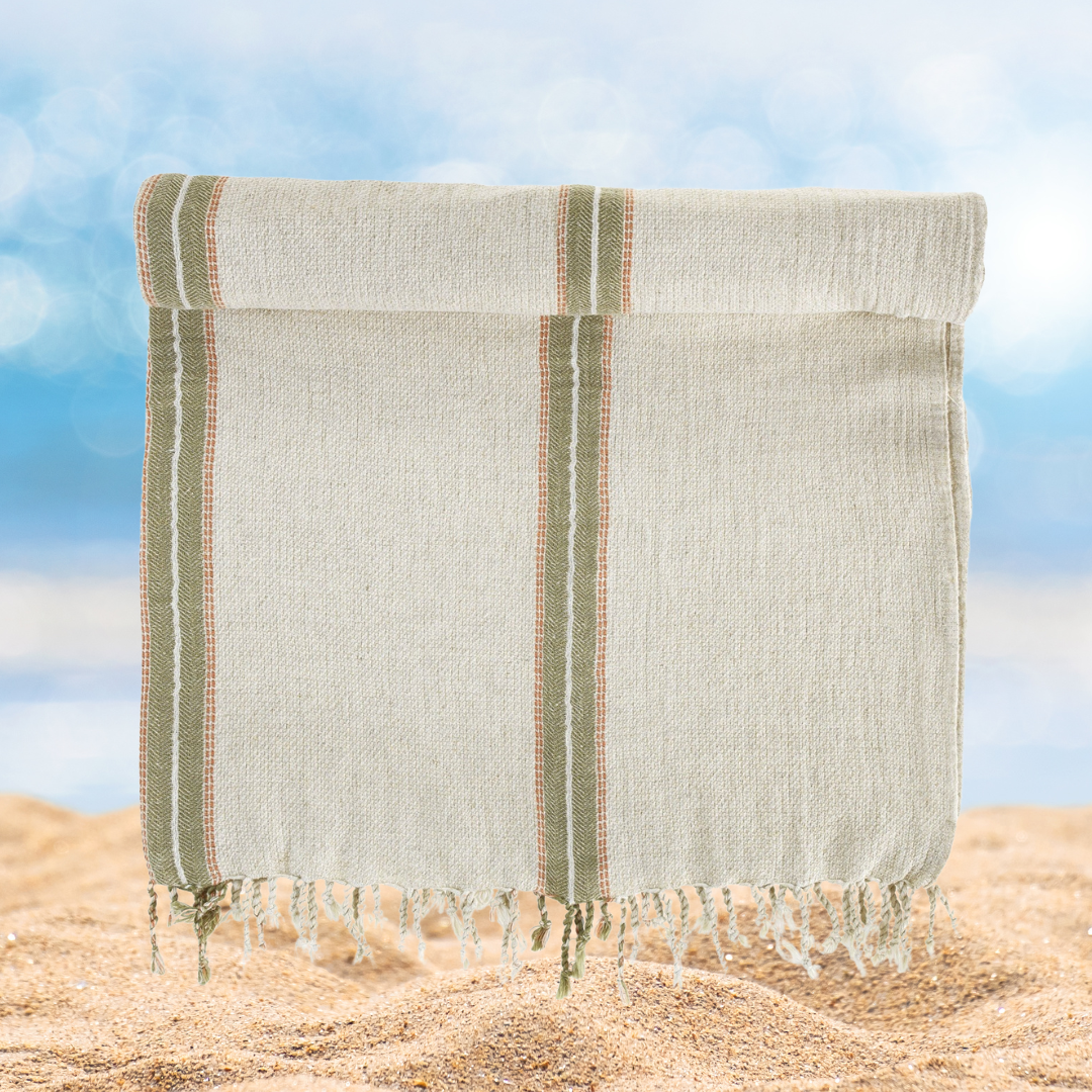 Turkish Beach Towel 30% Linen 205gsm SPA Bath, Hestia