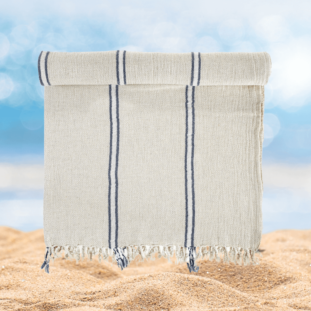 Turkish Beach Towel 30% Linen 205gsm SPA Bath, Smyrna