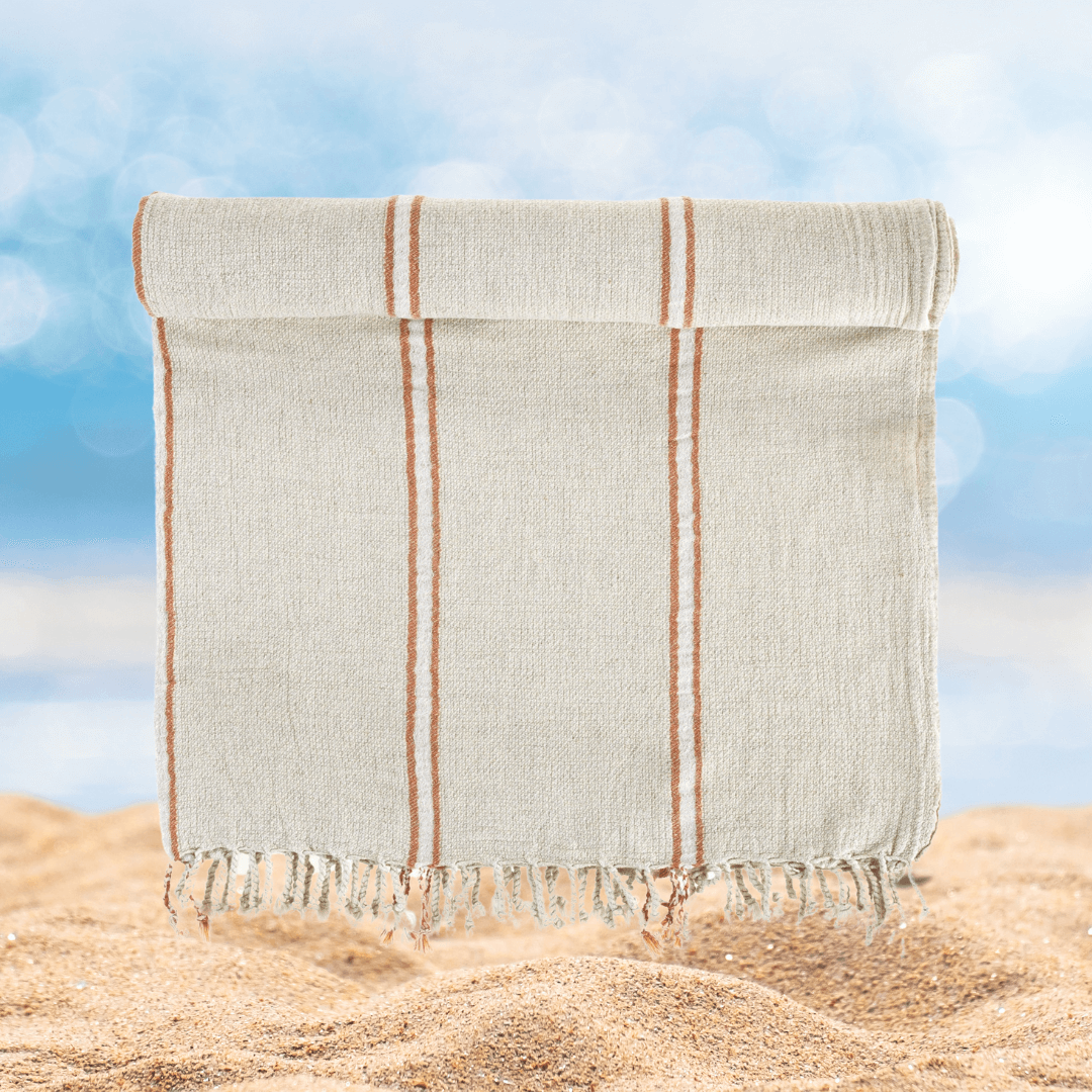 Turkish Beach Towel 30% Linen 205gsm SPA Bath, Smyrna