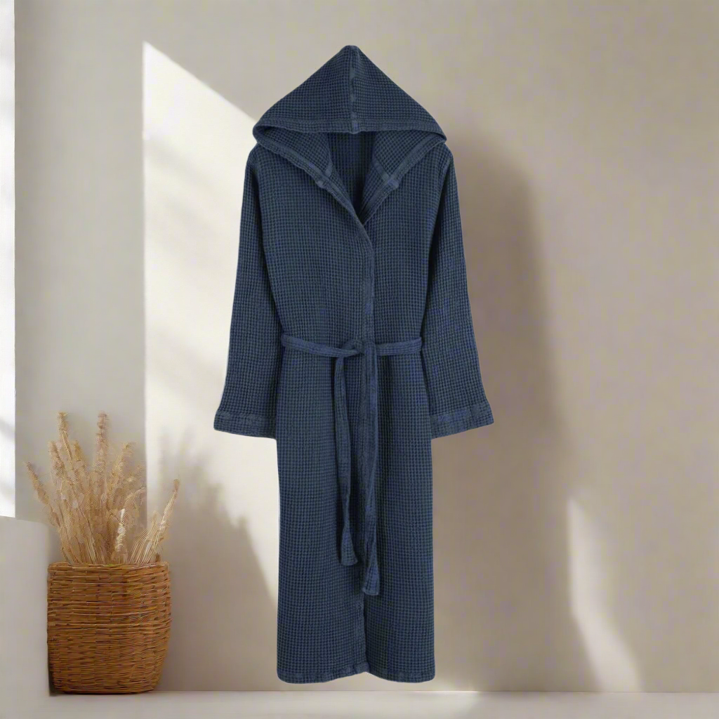 Hooded Bathrobe Waffle 390gsm Luxury, Lento