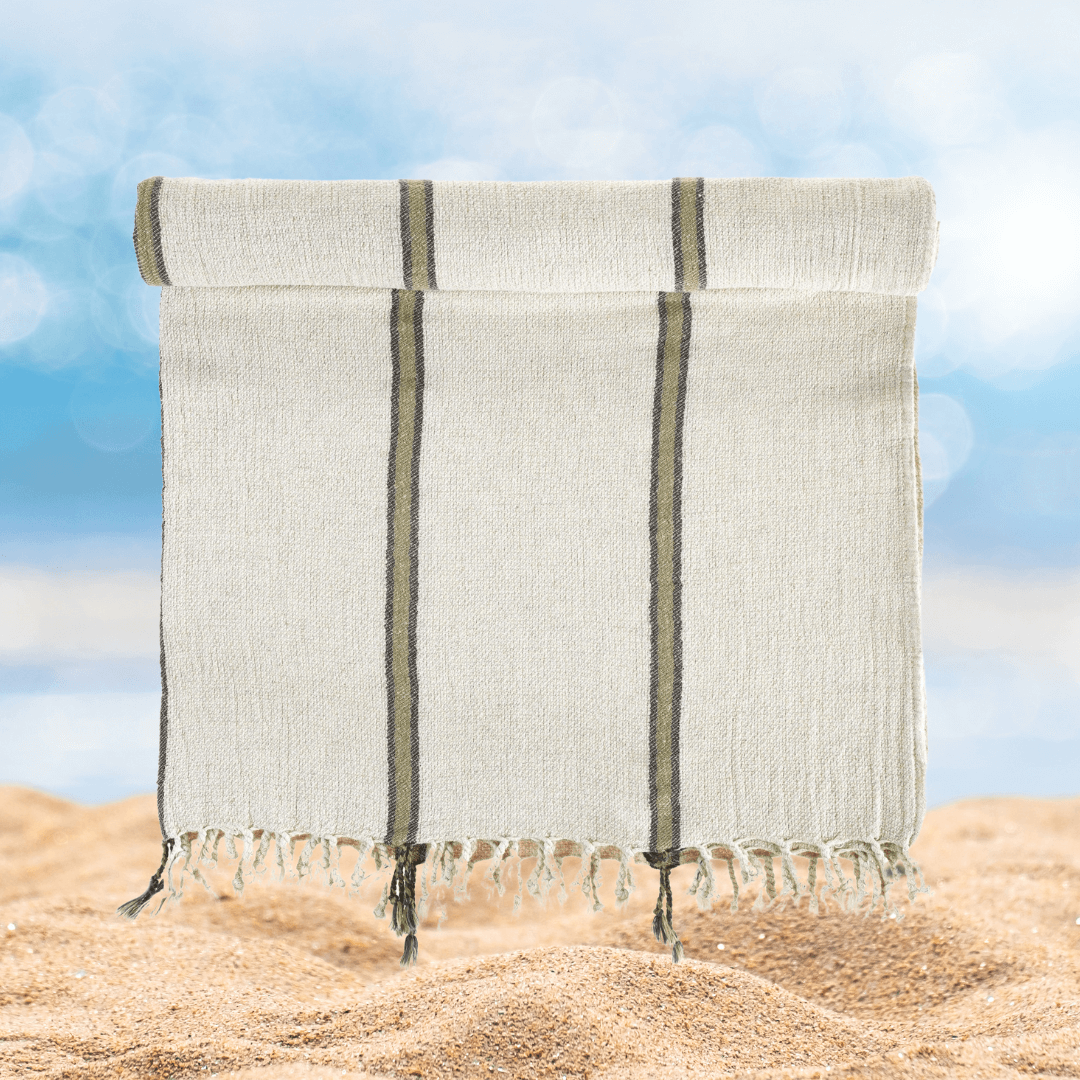 Turkish Beach Towel 30% Linen 205gsm SPA Bath, Smyrna