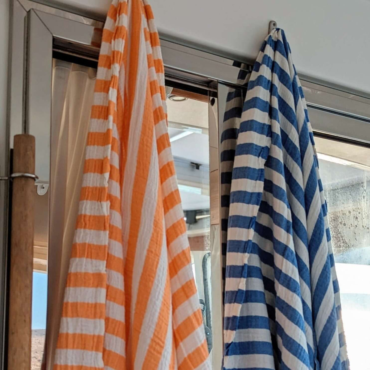 Turkish Beach Towel XL Oversized Crinkle Gauze 100%Cotton 100x200cm Striped