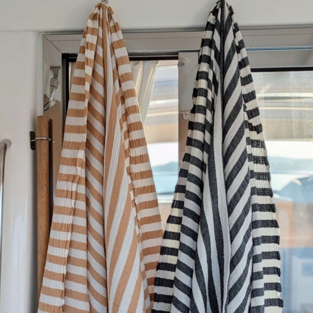 Turkish Beach Towel XL Oversized Crinkle Gauze 100%Cotton 100x200cm Striped