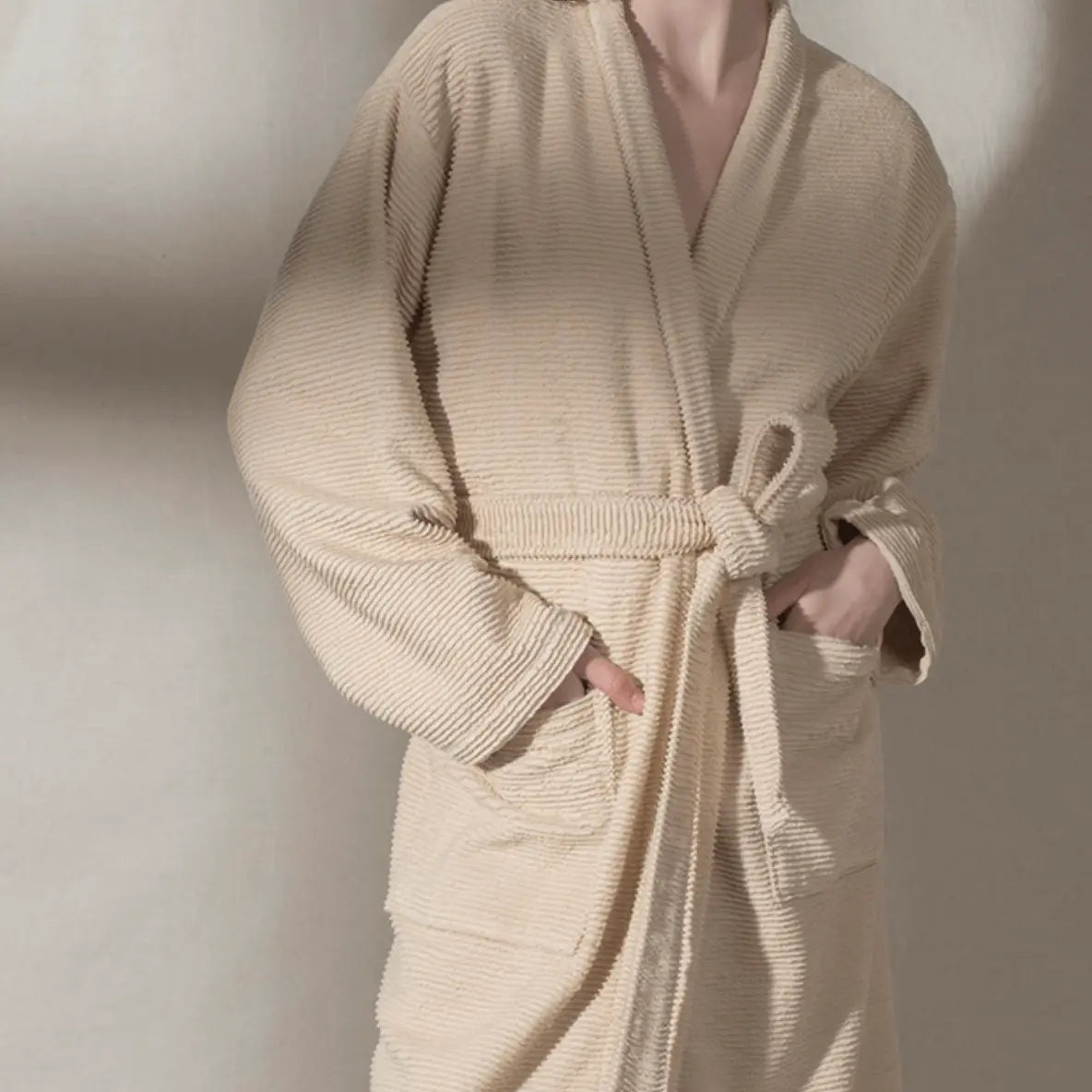 Bathrobe, Ribbed Terry, Sardes