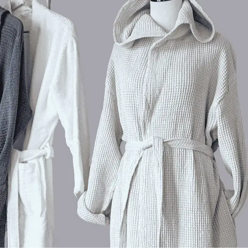Waffle Bathrobe with Hood, Lento