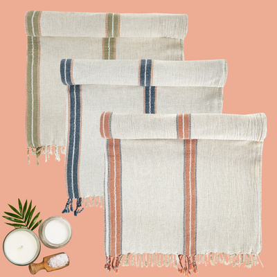 Linen-Cotton SPA Sauna Turkish Towel Set (3), Hestia