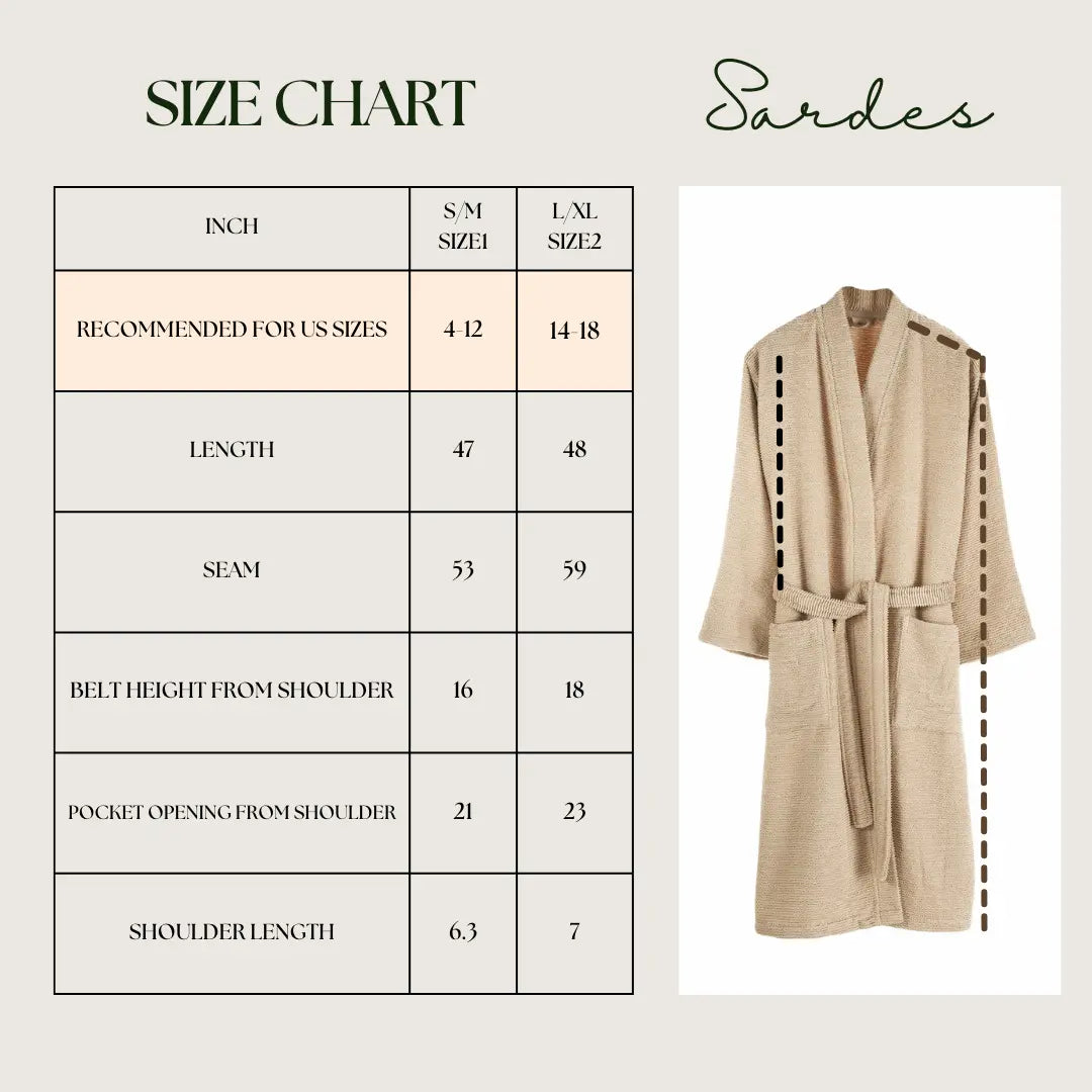 Bathrobe, Ribbed Terry, Sardes