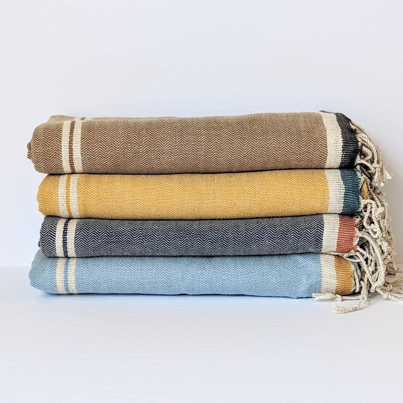 Turkish towels, set of 4, in summer colours for the beach 