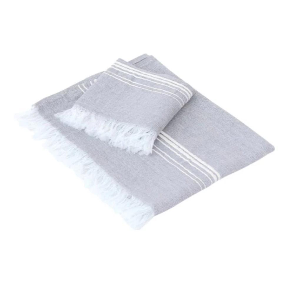 Linen Turkish Towel 160gsm, Blue Gray