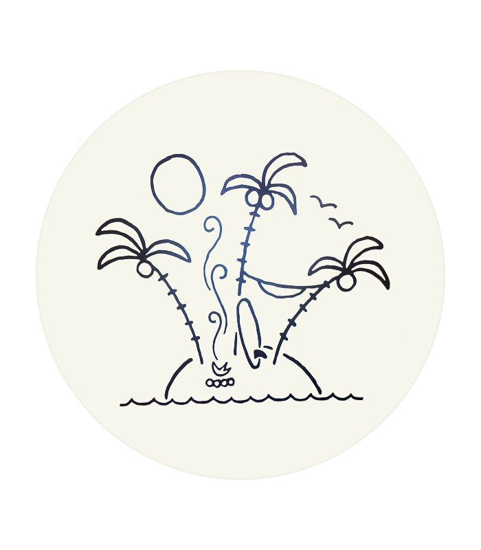 The Perfect Little Island, Round Towel, SummerForever.ca Summer Forever 100% Cotton, Canada Toronto 