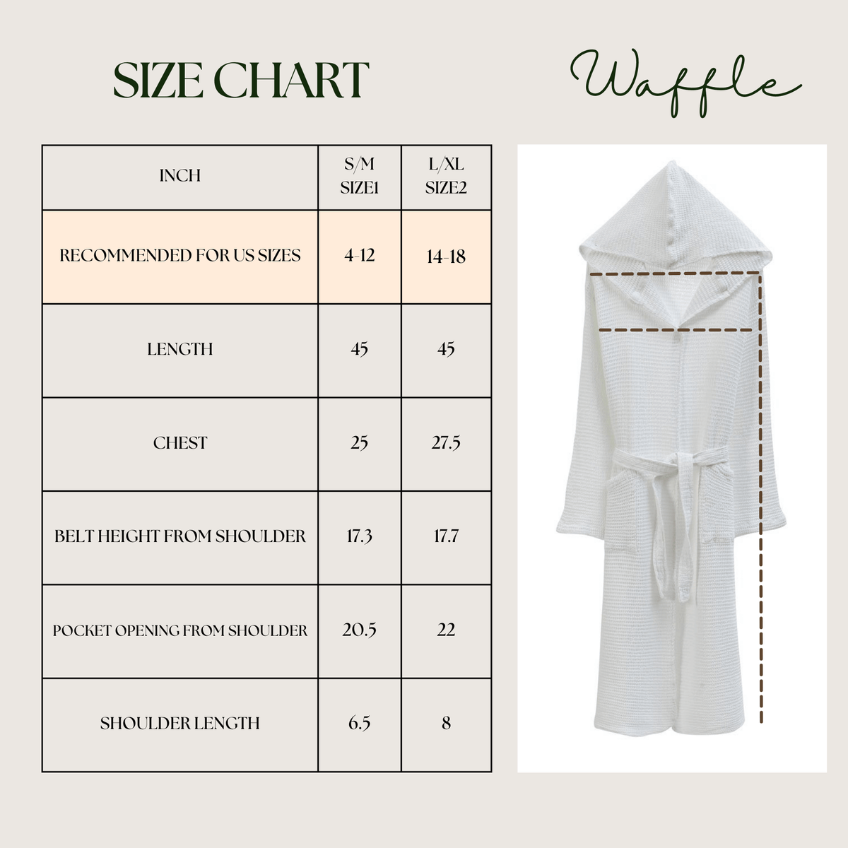 Cotton Bamboo Waffle Bathrobe with Hood 210gsm, Off White