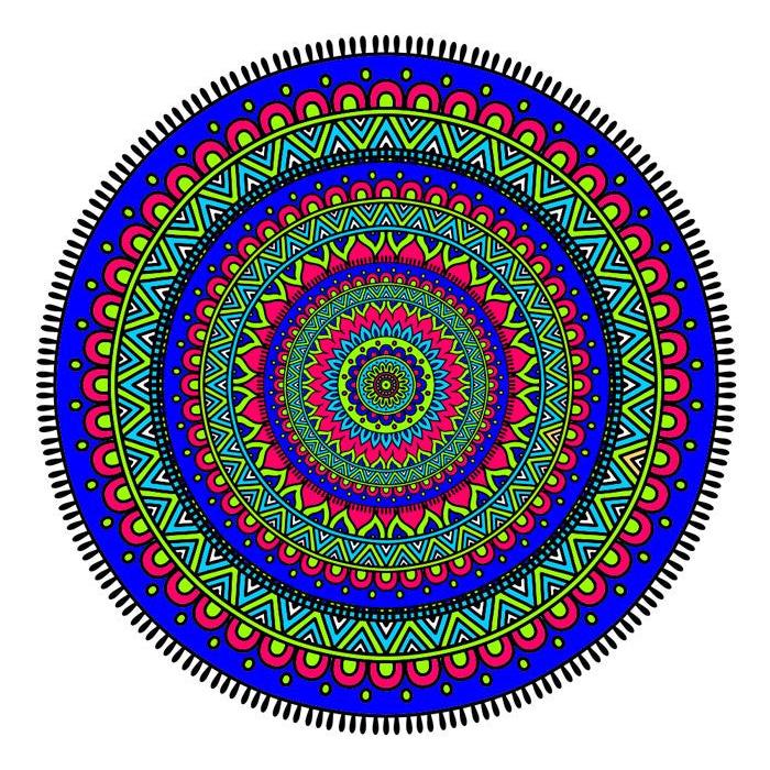 Designer Round Towel, Circle, with fringes, beach blanket, Boho, Boho chic