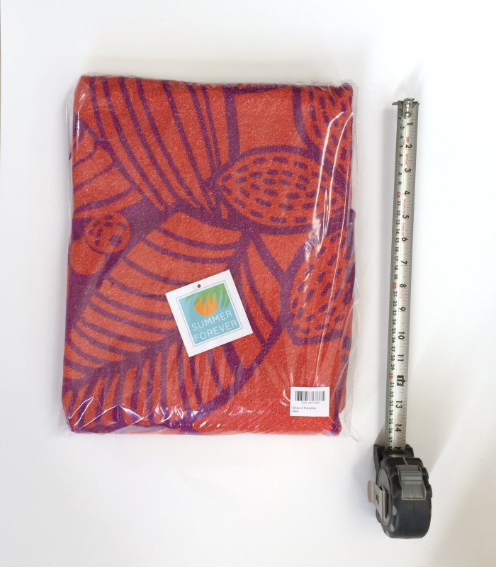 Round Towel, Birds of Paradise 320gsm, Purple & Orange with Pompoms