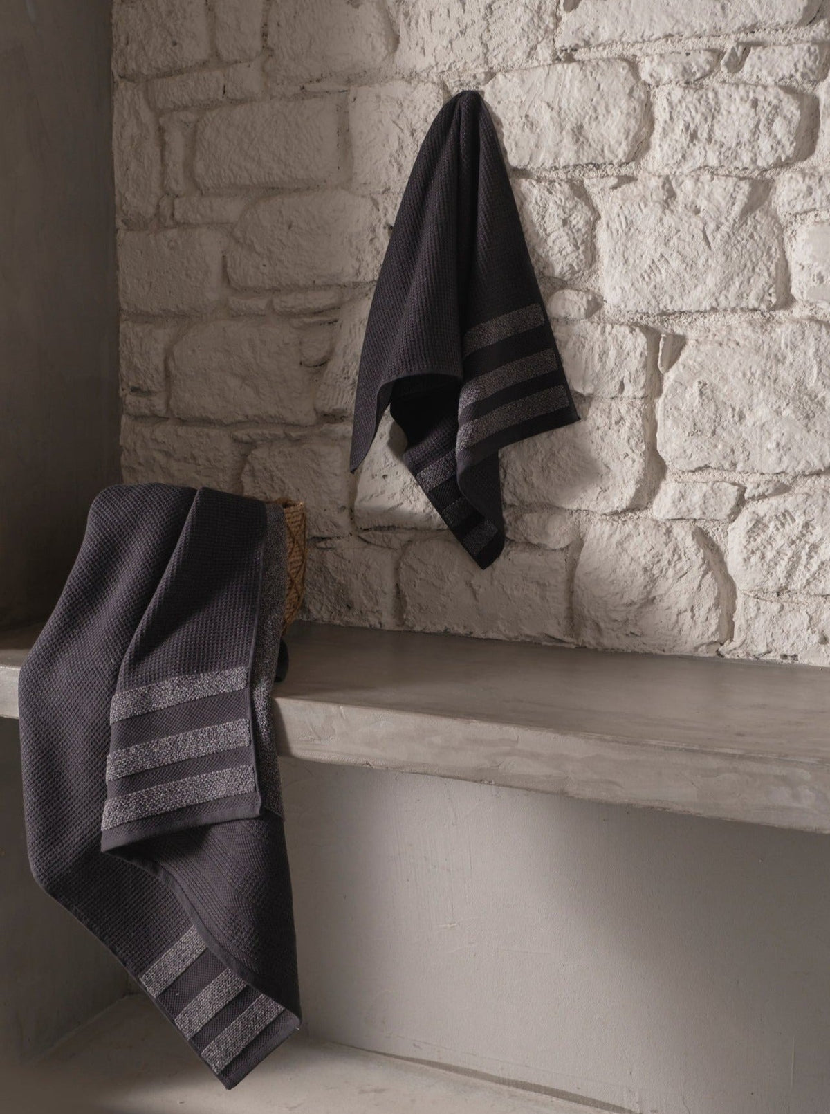 set of anthracite Luxury Bath Towels, hand and bath towel for bath shower sauna spa 