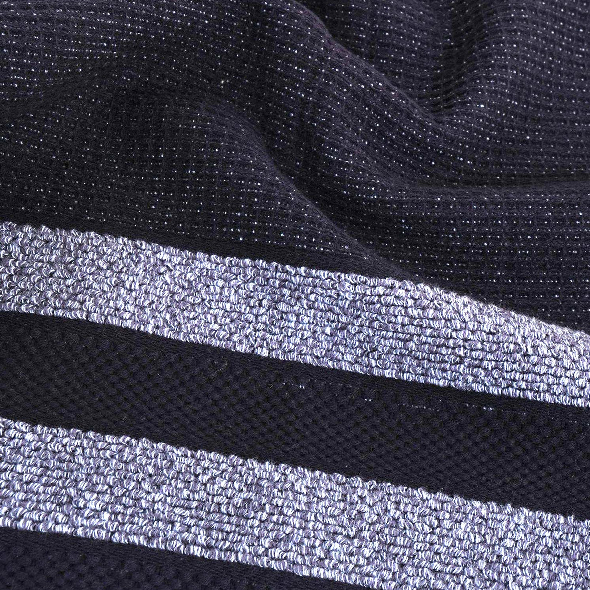 stripes of blue on navy on luxurious bath towel fabio 