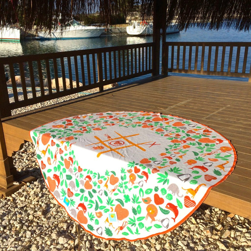 Designer Round Towel, Circle, beach blanket, Play Blanket for kids and baby Toronto Canada 