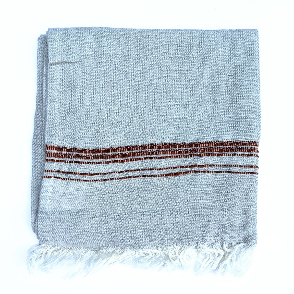 Linen Turkish Towel 160gsm, Beige & Tobacco