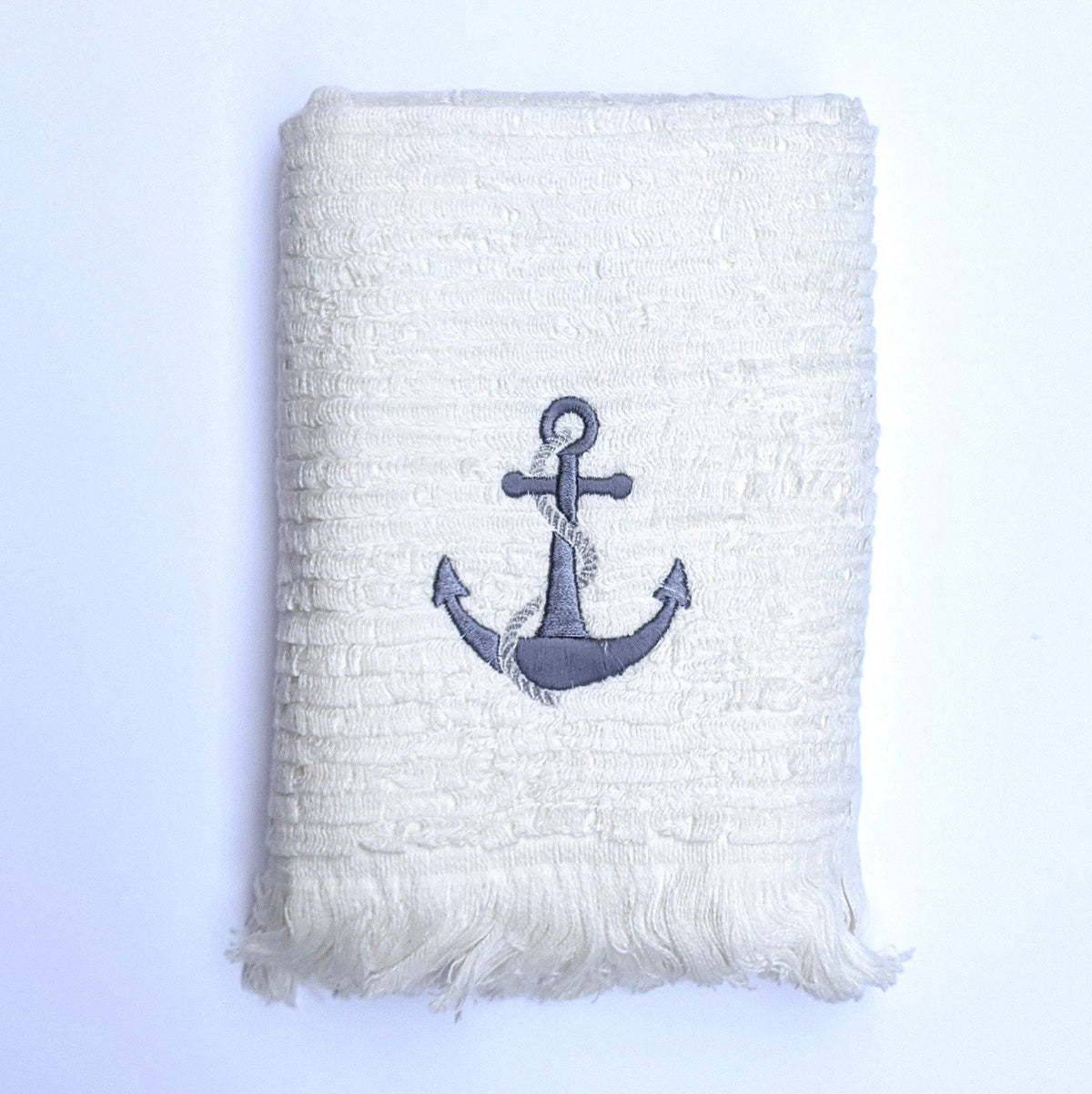 Athena, Terry Towel, Off White w/Anchor Embroidery