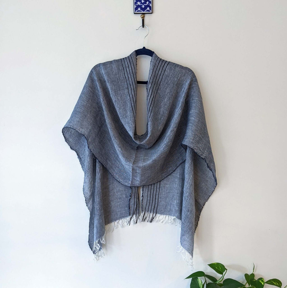 Giza, Linen Scarf, Indigo