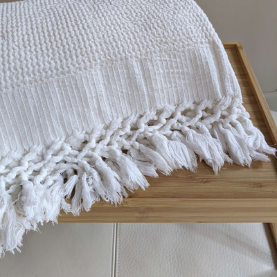 Waffle Throw, Blanket; Off White