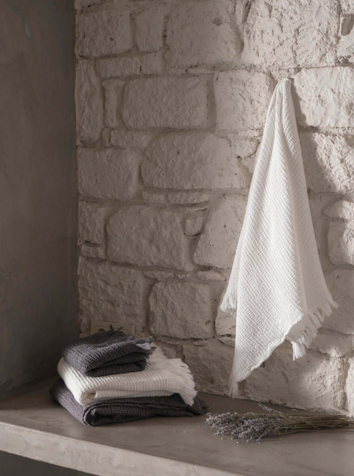 Waffle Turkish Towel 35% Bamboo 210gsm, Anthracite